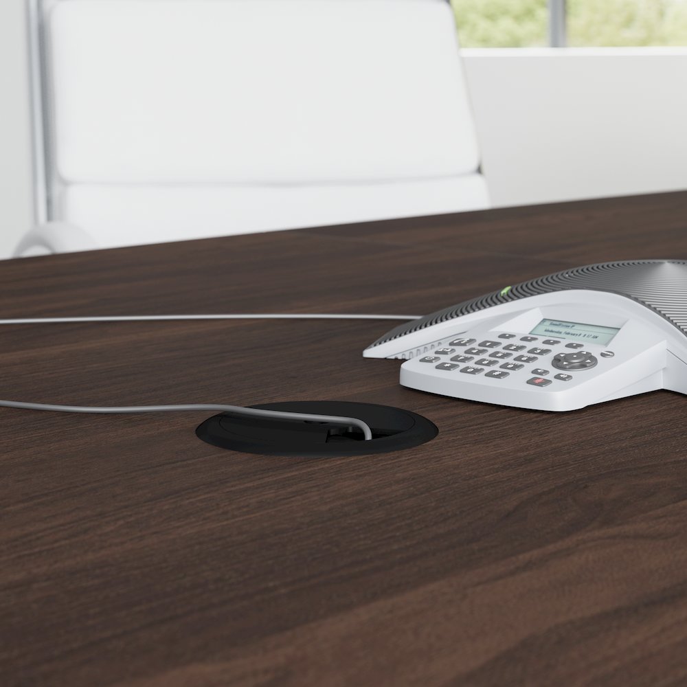 72-inch Office Conference Table with Metal Base in Black Walnut. Picture 3