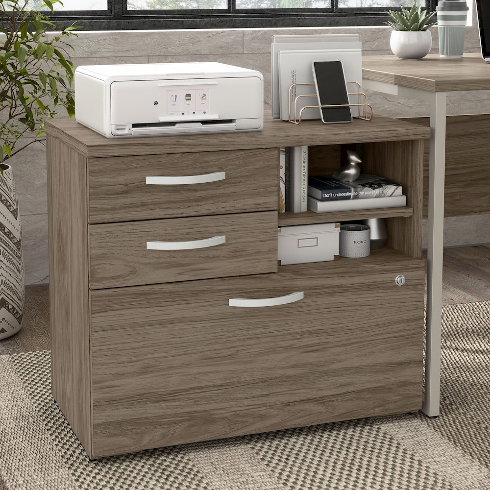 Hybrid Office Storage Cabinet with Drawers and Shelves. Picture 2
