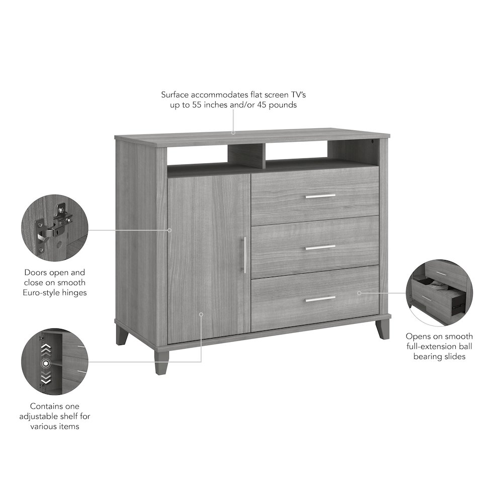 Somerset 3 Drawer Dresser and Bedroom TV Stand. Picture 9