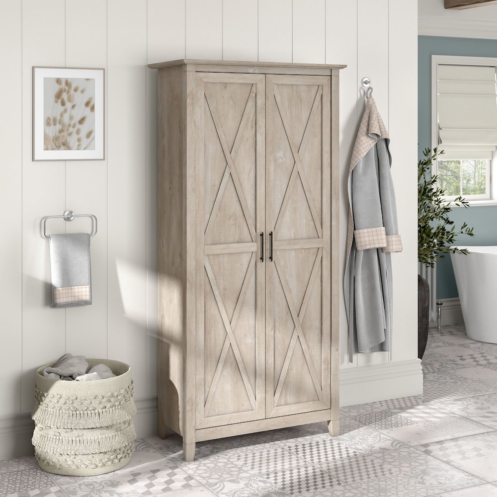 Key West Bathroom Storage Cabinet with Doors. Picture 2
