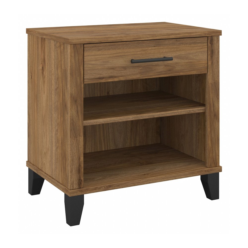 Somerset Nightstand with Drawer and Shelves. Picture 1