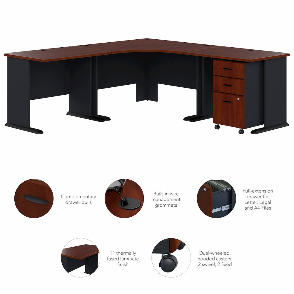 Series A 84W x 84D Corner Desk with Mobile File Cabinet. Picture 8