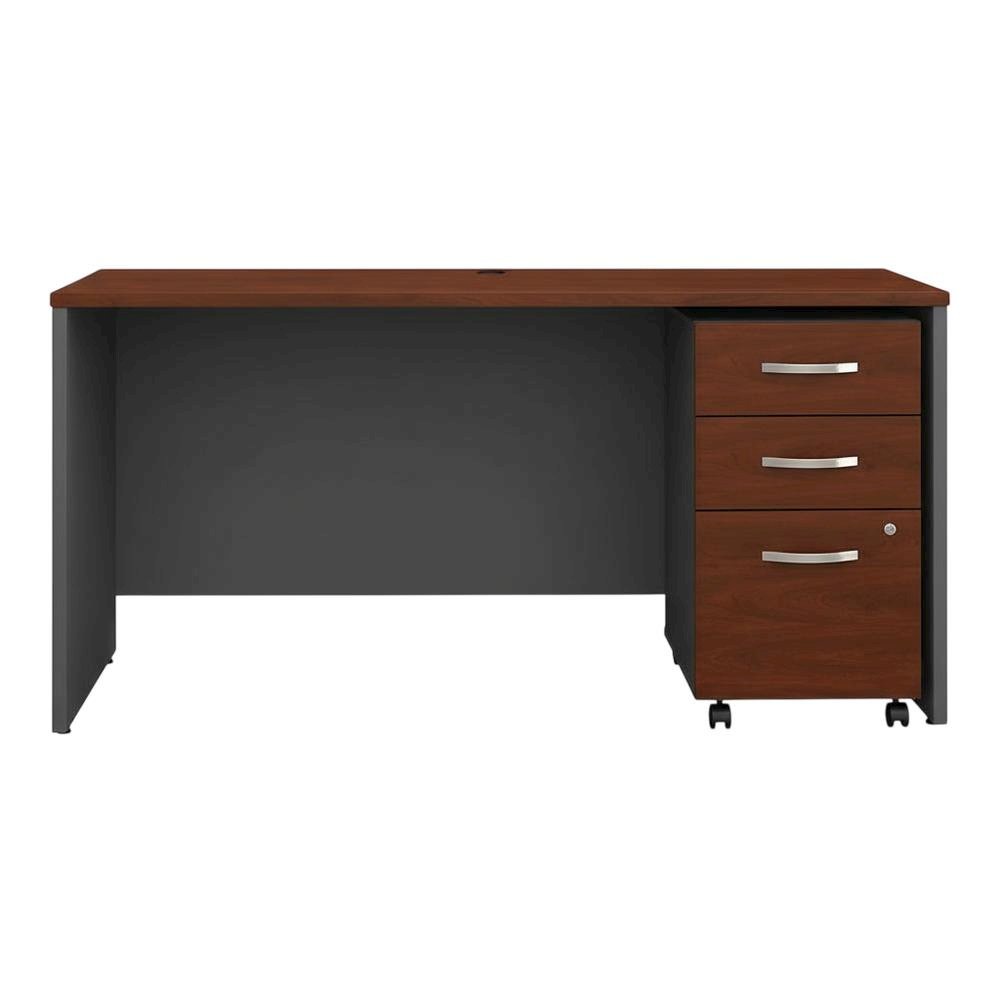 Office Desk With Mobile File Cabinet In Hansen Cherry Finish. Picture 4