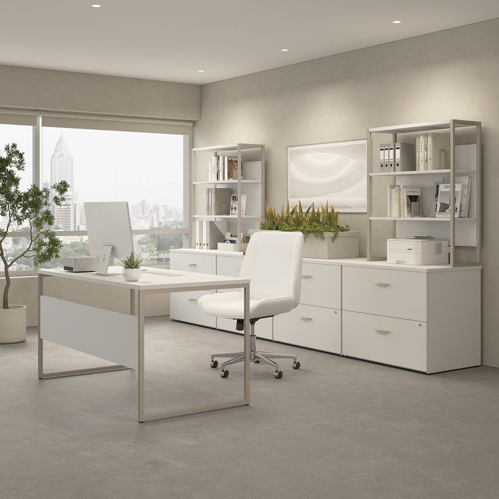 Hybrid 72W x 30D L Shaped Table Desk with Metal Legs. Picture 3