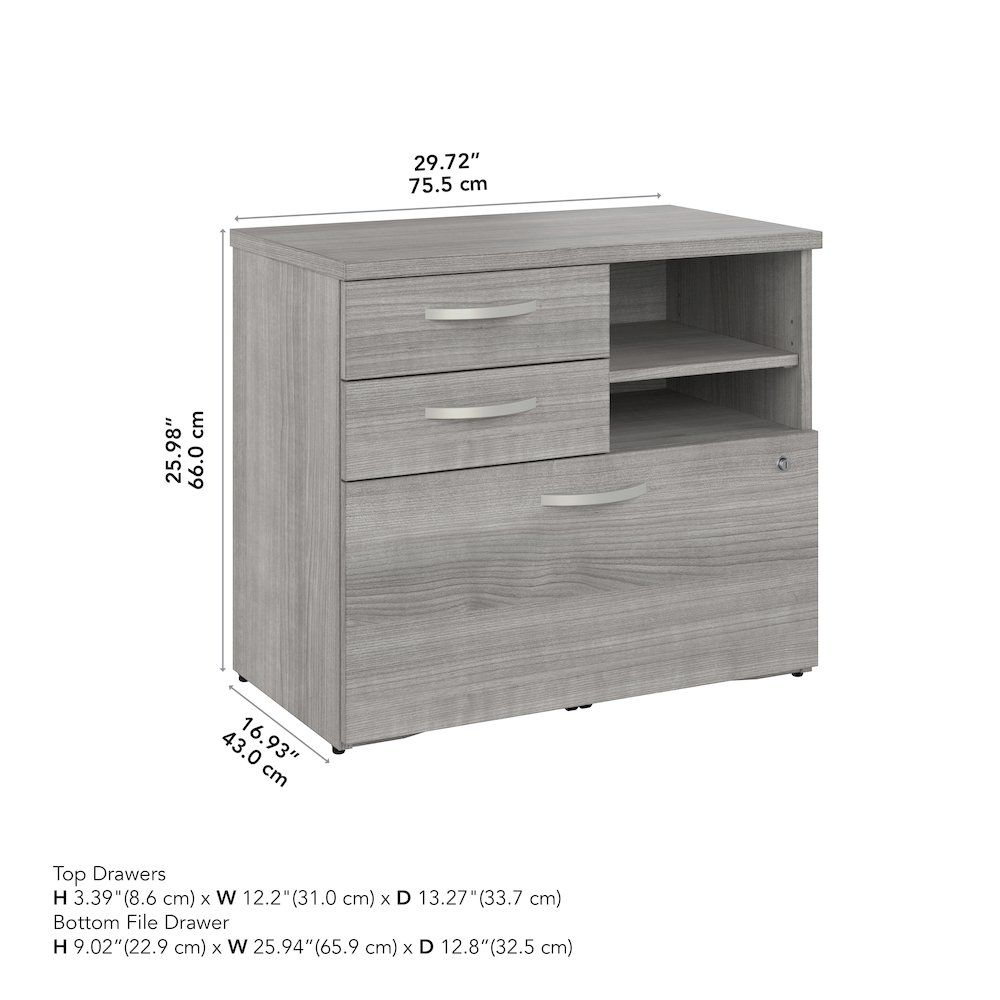 Hybrid Office Storage Cabinet with Drawers and Shelves. Picture 7