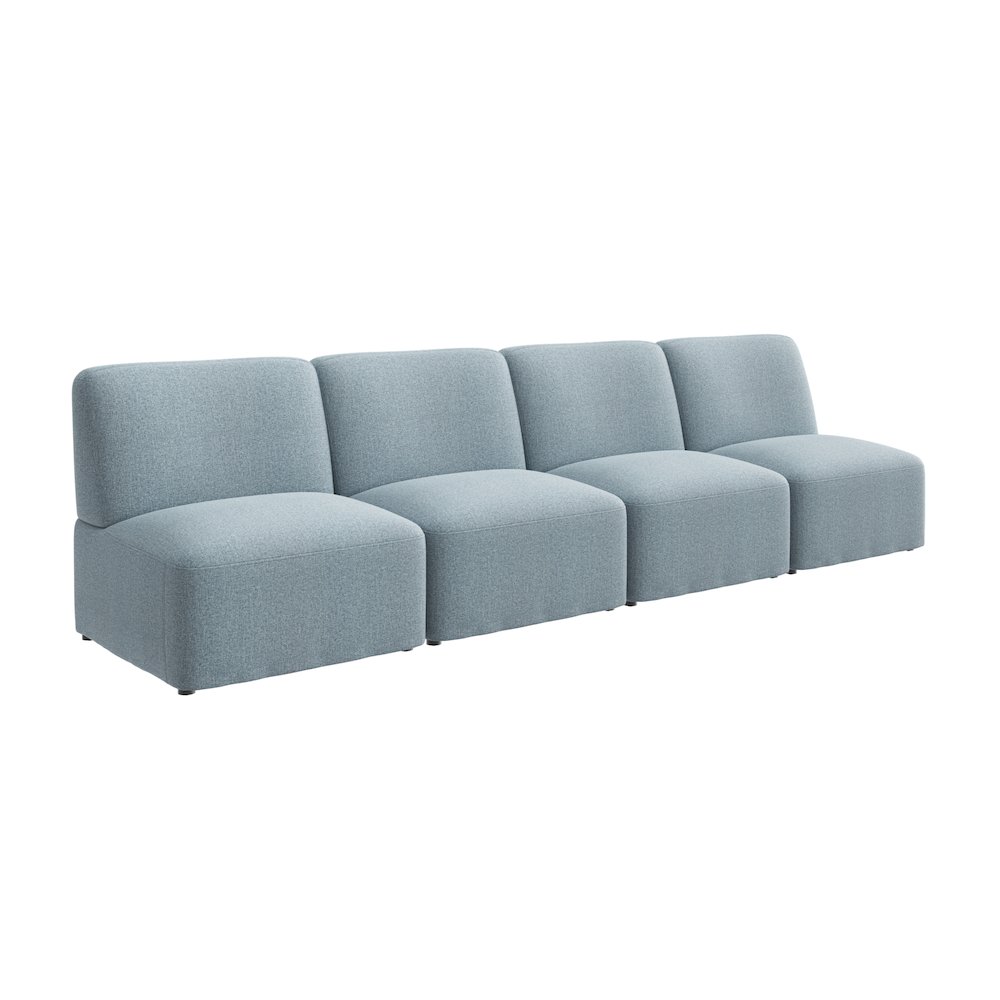 Assemble Modular 4 Seater Sectional Lounge Sofa in Mist Fabric. Picture 1
