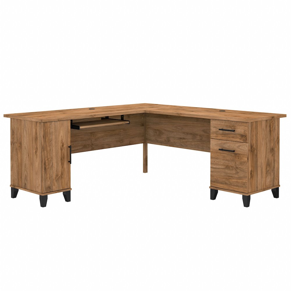 Somerset 72W L Shaped Desk with Storage. Picture 1