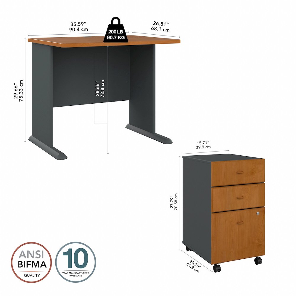 Series A 36W Desk with Mobile File Cabinet. Picture 9
