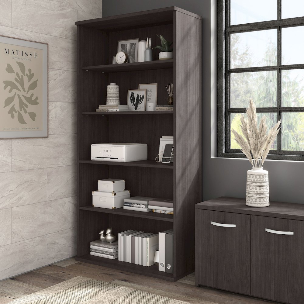 Hybrid Tall 5 Shelf Bookcase. Picture 2