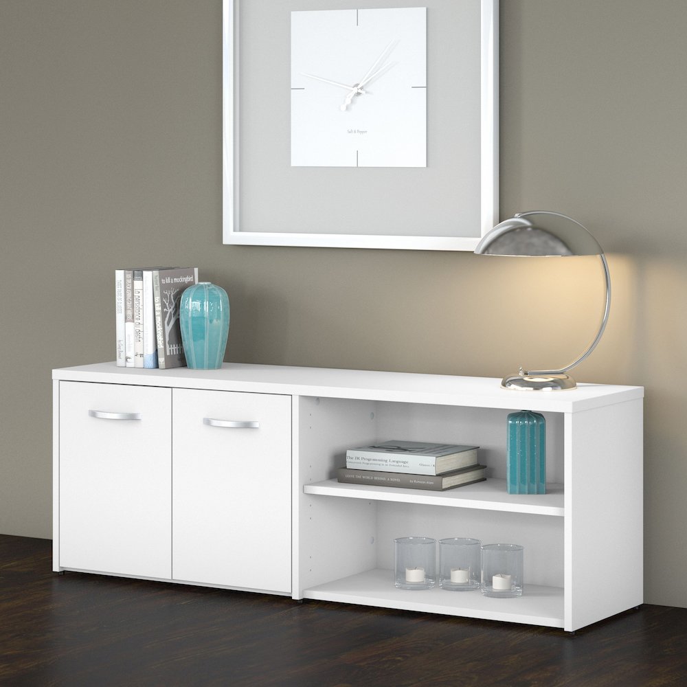 Studio C Low Storage Cabinet with Doors and Shelves. Picture 2