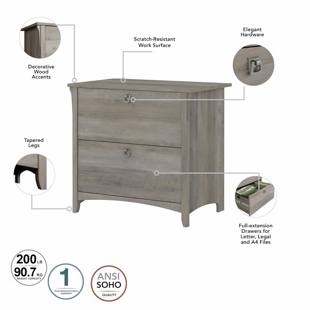 Salinas 2 Drawer Lateral File Cabinet. Picture 7