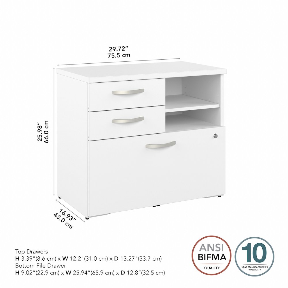 Hybrid Office Storage Cabinet with Drawers and Shelves. Picture 8