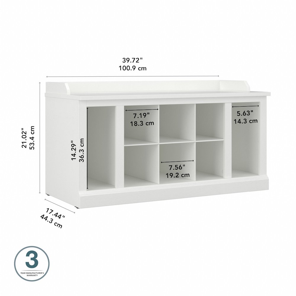 Woodland 40W Shoe Storage Bench with Shelves. Picture 7
