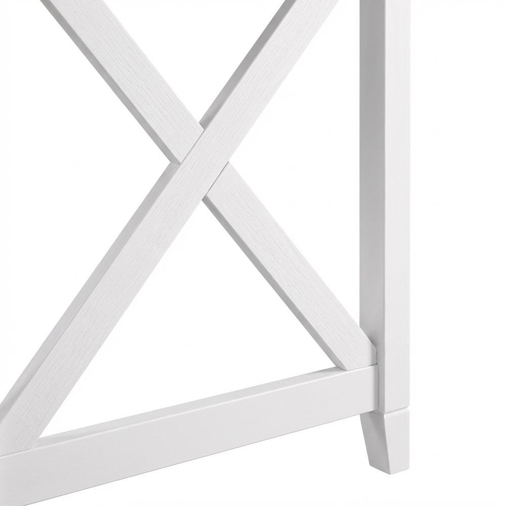 White 54W Computer Desk with 2 Drawer Lateral File Cabinet and 5 Shelf Bookcase. Picture 6