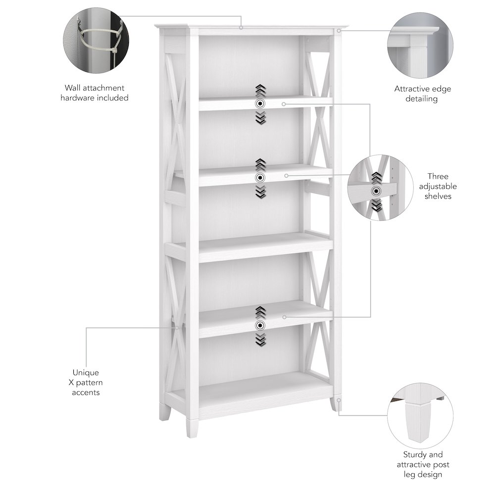 Key West Tall 5 Shelf Bookcase. Picture 6