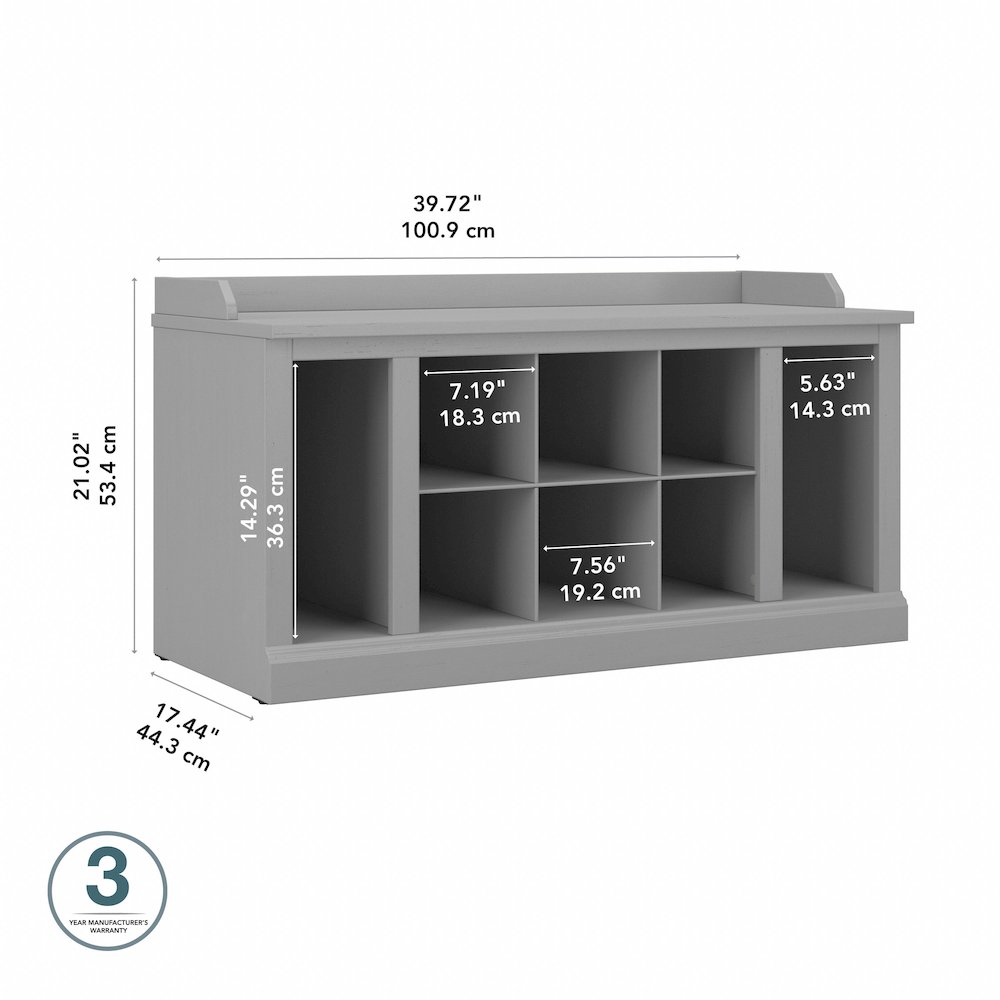 Woodland 40W Shoe Storage Bench with Shelves. Picture 6