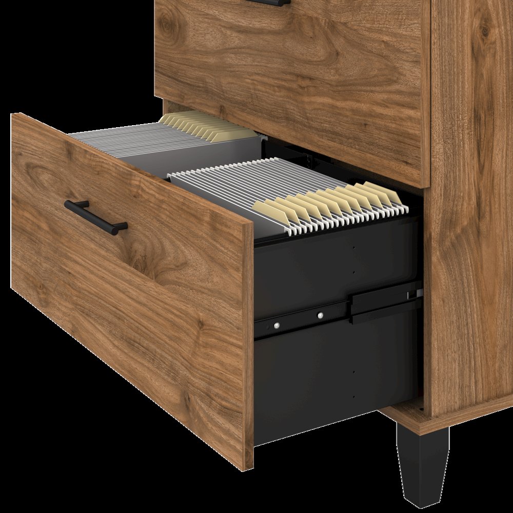 Somerset 72W L Shaped Desk with Hutch, Lateral File Cabinet and Bookcase. Picture 6