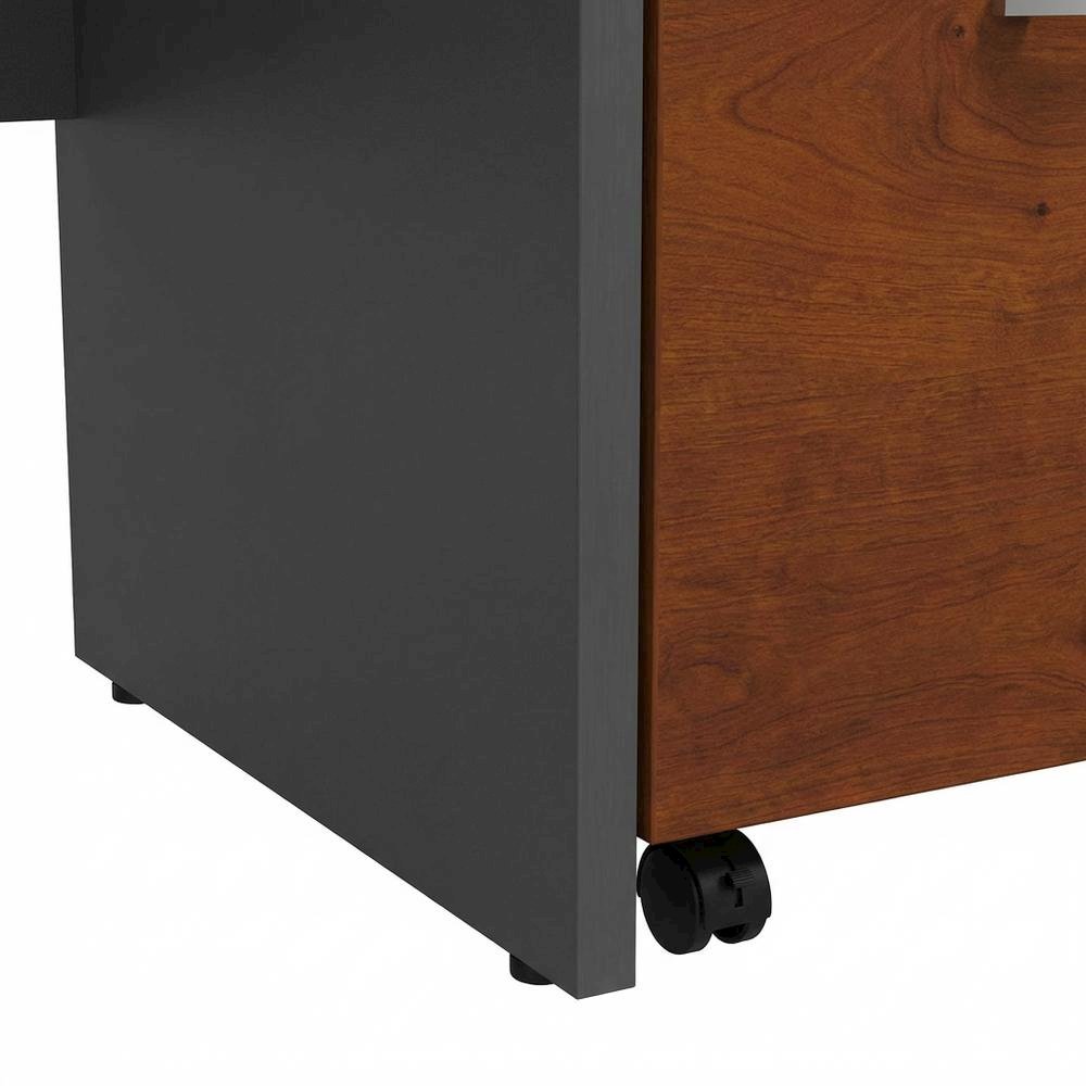 U Shaped Desk, 2 Mobile Pedestals, Hansen Cherry Finish, Classic Shell Design. Picture 6