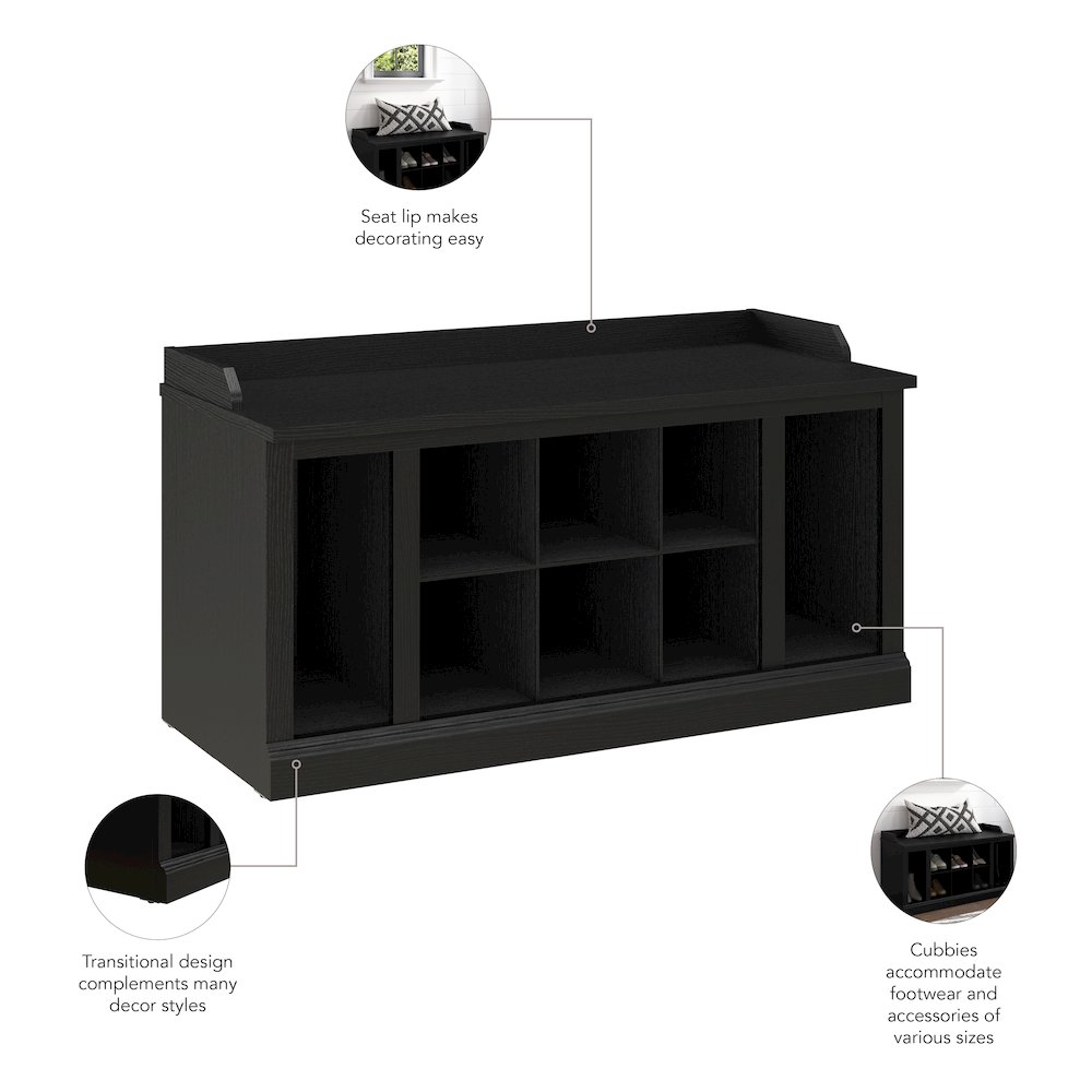 Woodland 40W Shoe Storage Bench with Shelves. Picture 6