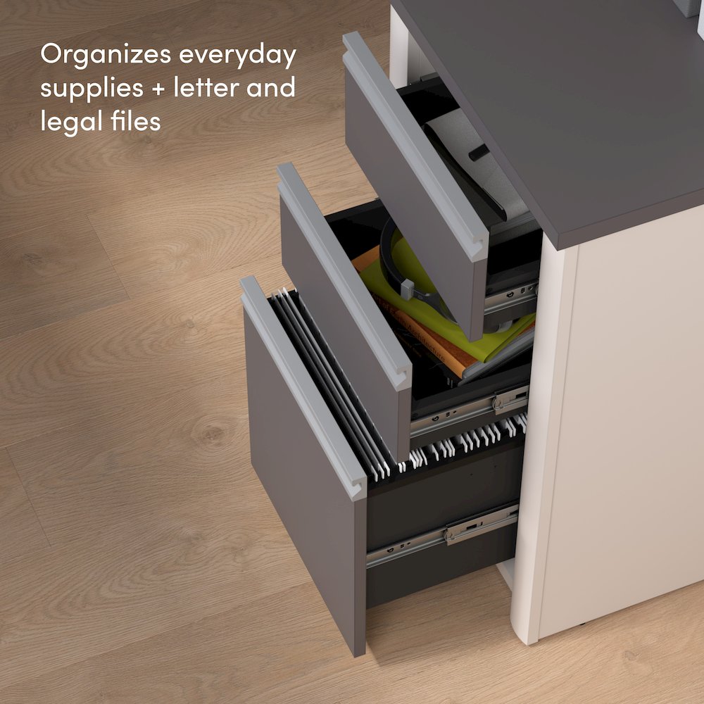 72W L-Shaped Desk with Pedestal. Picture 4