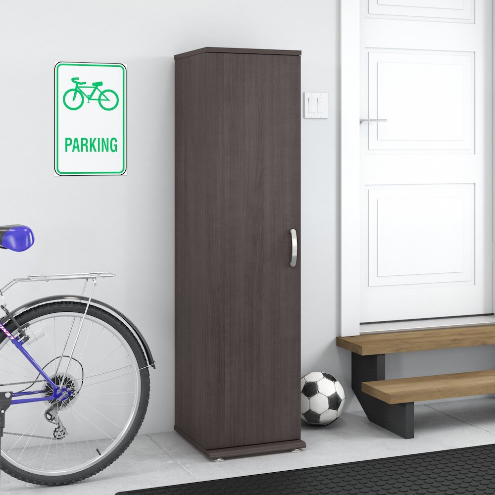 Universal Narrow Garage Storage Cabinet with Door and Shelves. Picture 2
