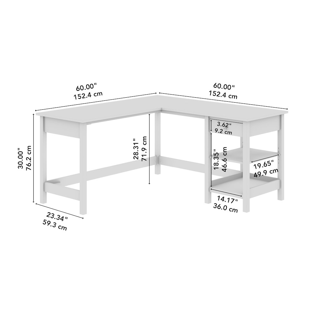 Mayfield 60W L Shaped Computer Desk with Storage. Picture 8