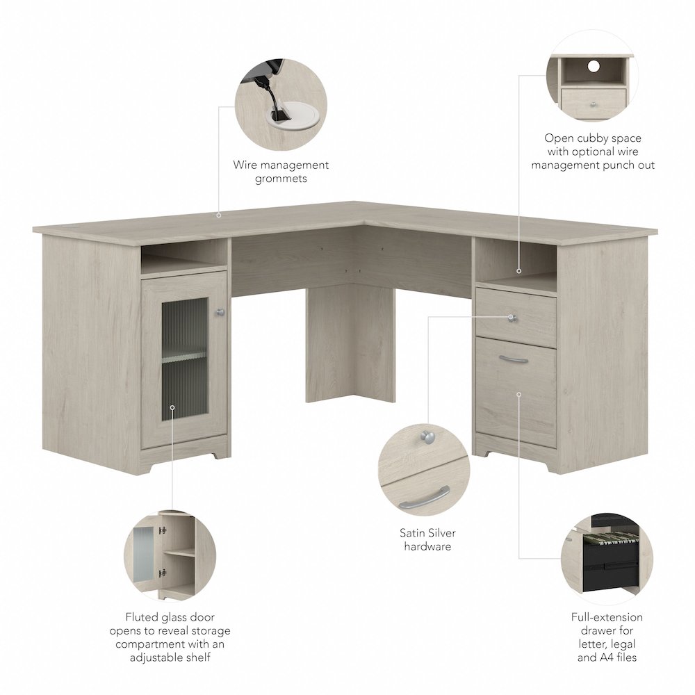Cabot 60W L Shaped Computer Desk with Storage. Picture 8