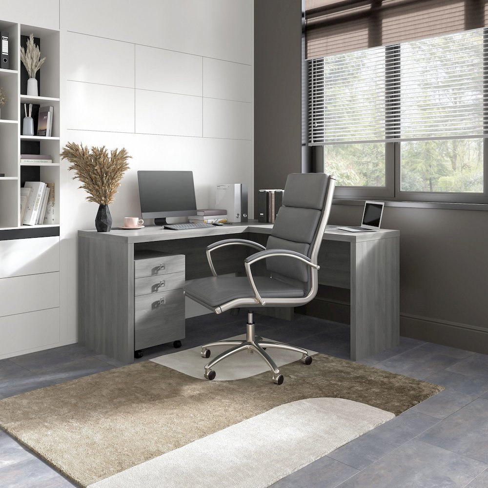 Echo L Shaped Desk with Mobile File Cabinet. Picture 2