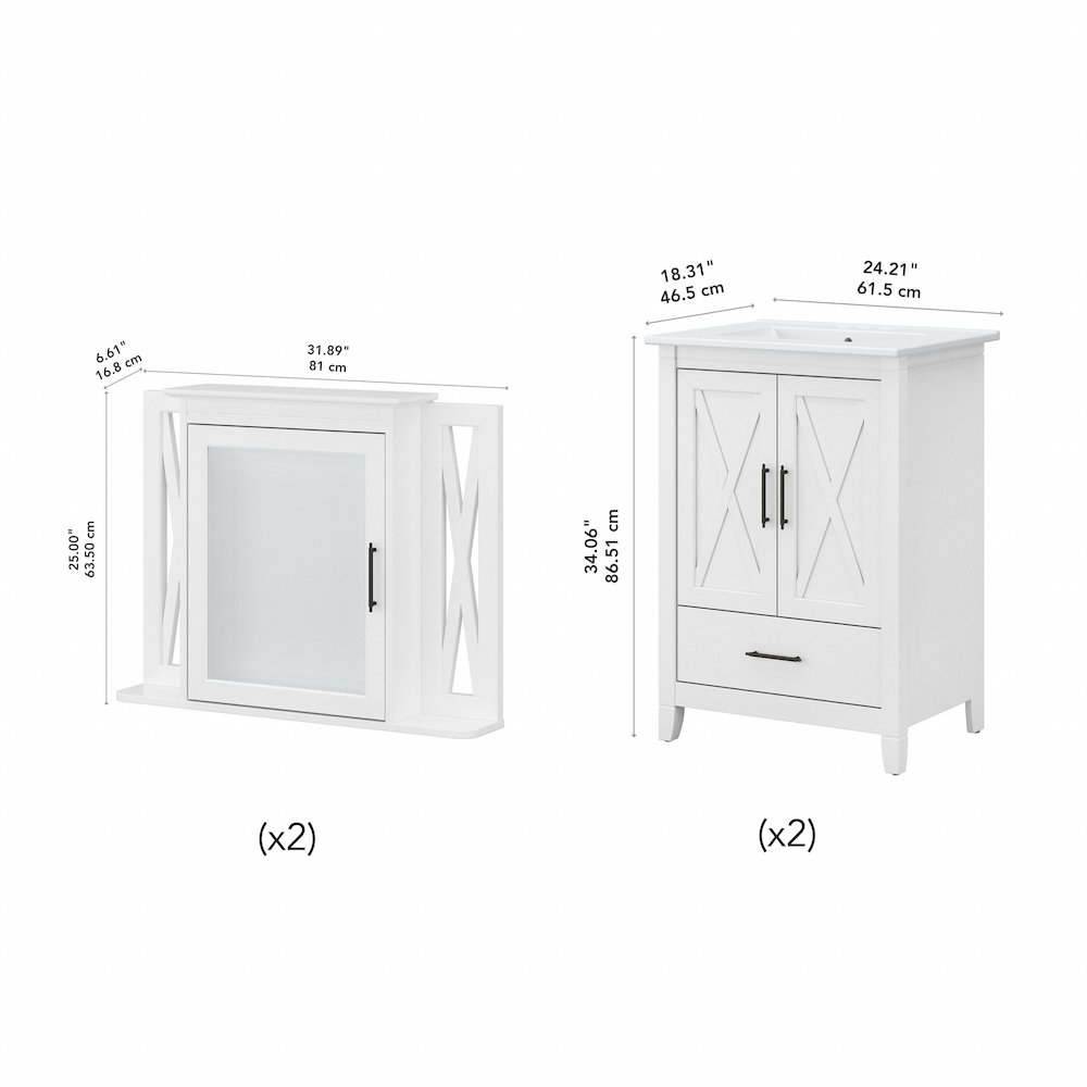 Key West 48W Double Vanity Set with Sinks and Medicine Cabinets. Picture 10