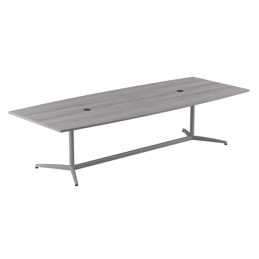 120W x 48D Boat Shaped Conference Table with Metal Base. Picture 1