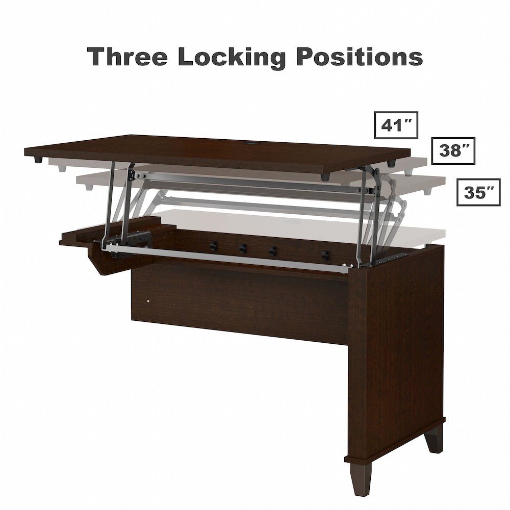 Somerset 72W 3 Position Sit to Stand L Shaped Desk with Hutch and Bookcase. Picture 8