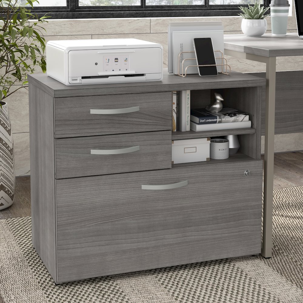 Hybrid Office Storage Cabinet with Drawers and Shelves. Picture 2