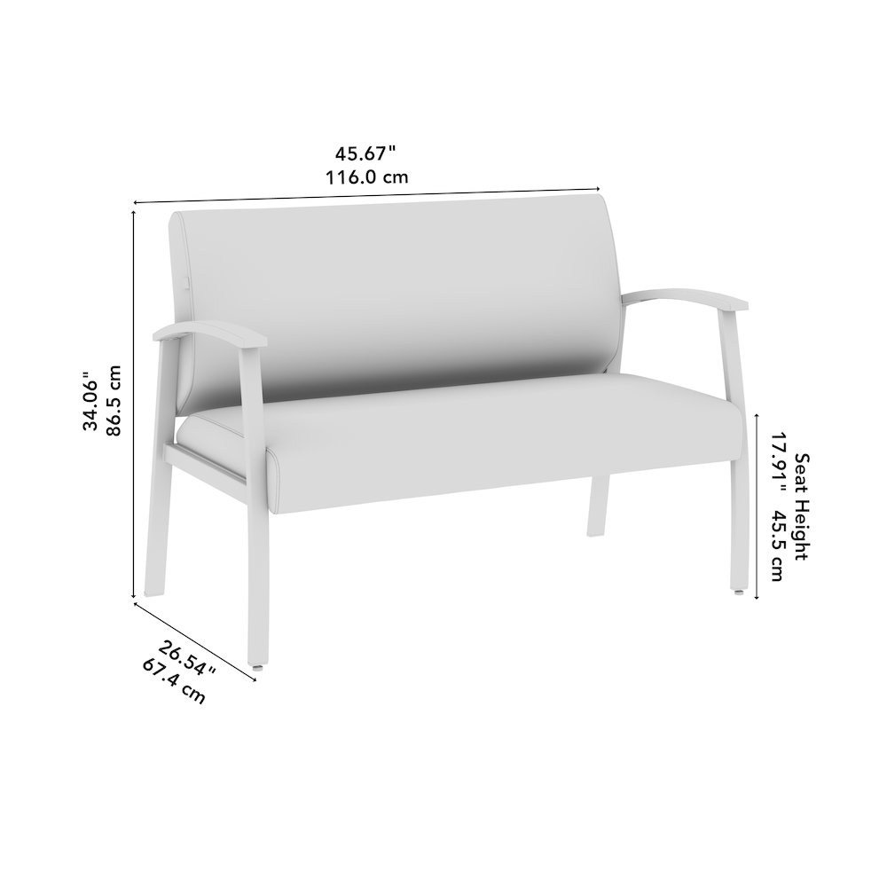 Arrive Waiting Room Loveseat with Arms. Picture 10