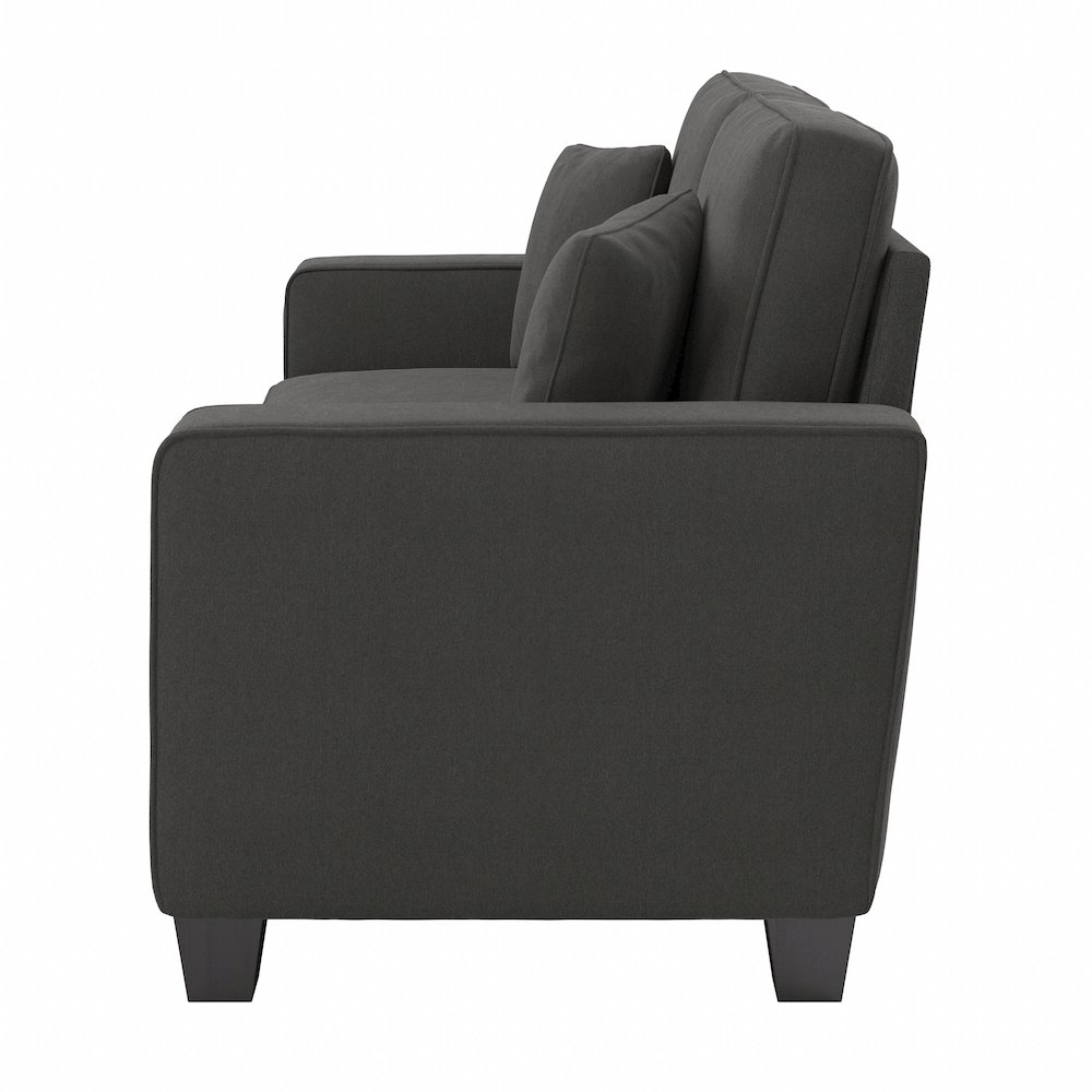 Stockton 61W Loveseat in Charcoal Gray Herringbone. Picture 3