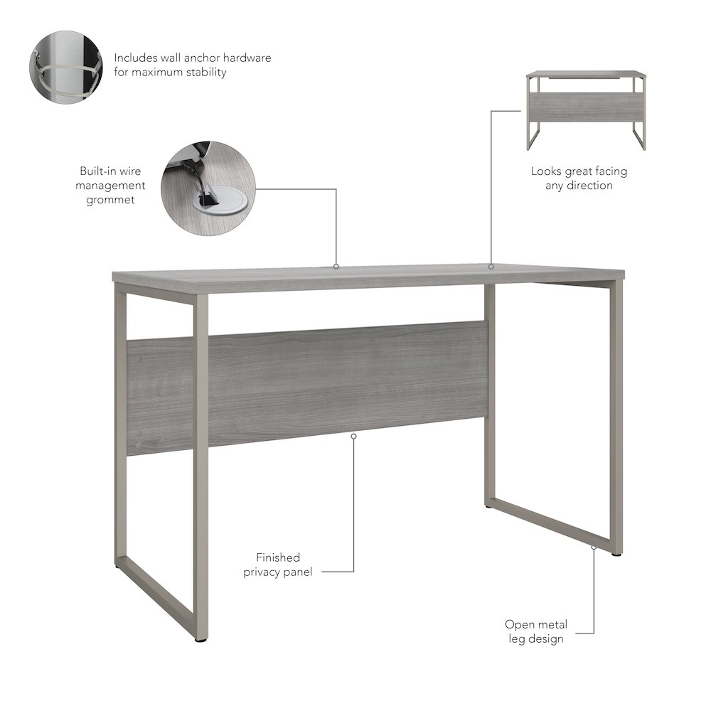 Hybrid 48W x 24D Computer Table Desk with Metal Legs. Picture 6
