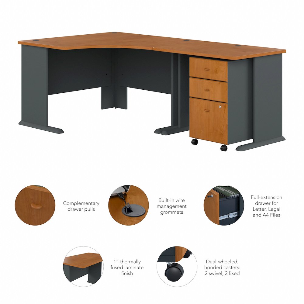 Series A 48W Corner Desk with 36W Return and Mobile File Cabinet. Picture 8