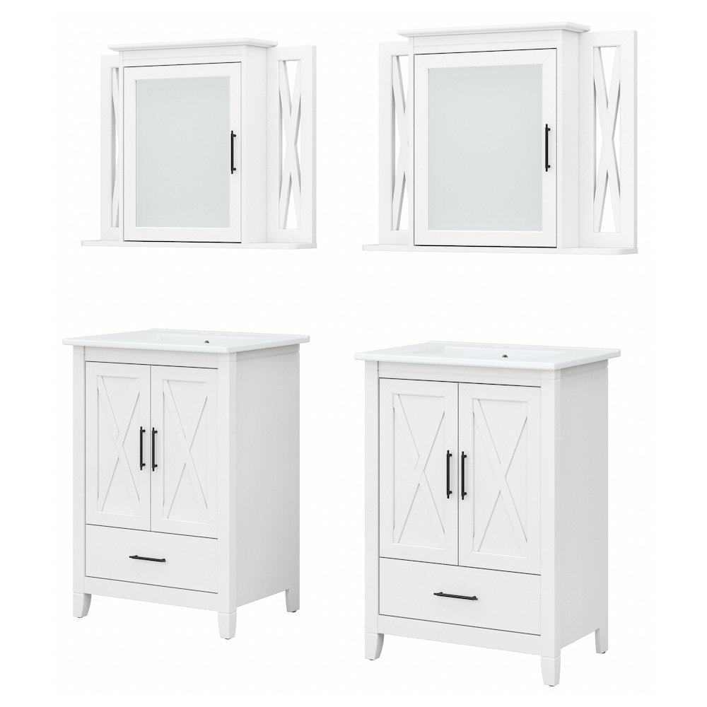 Key West 48W Double Vanity Set with Sinks and Medicine Cabinets. Picture 1