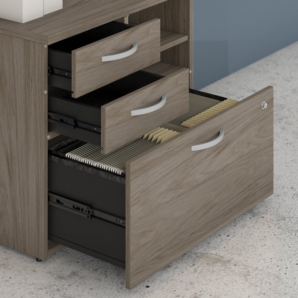 Hybrid Office Storage Cabinet with Drawers and Shelves. Picture 3