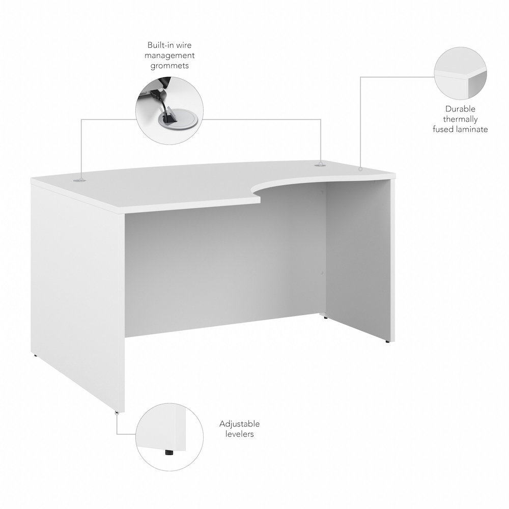 Studio C 60W x 43D Left Hand L-Bow Desk Shell. Picture 6