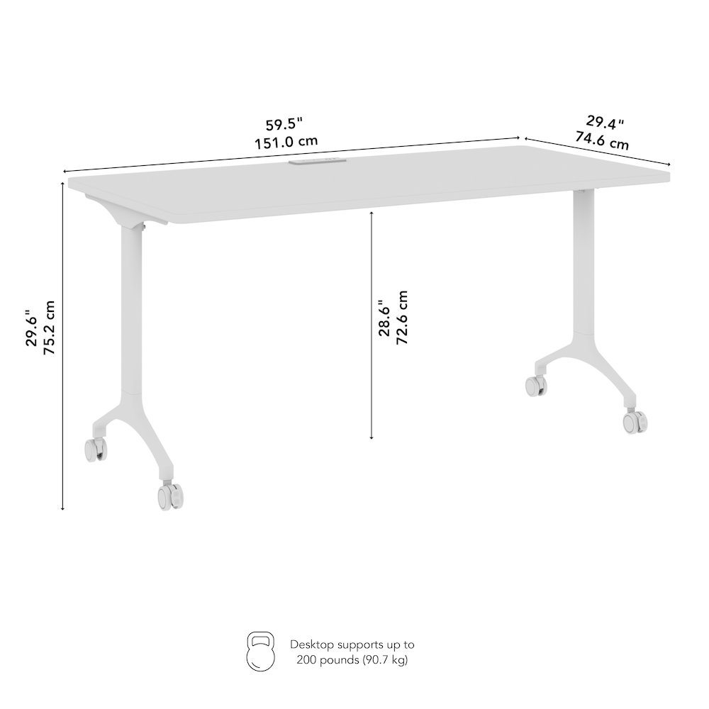 Synergy 60-inch Rectangle Modular Office Conference Table in White. Picture 8
