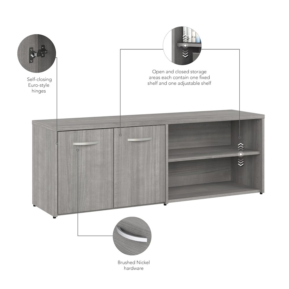 Studio A Low Storage Cabinet with Doors and Shelves. Picture 7