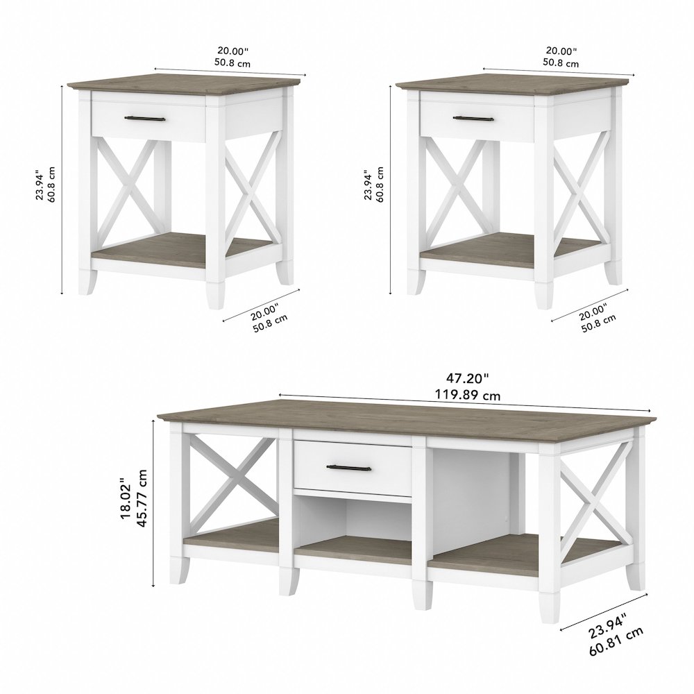 Key West Coffee Table with Set of 2 End Tables. Picture 7