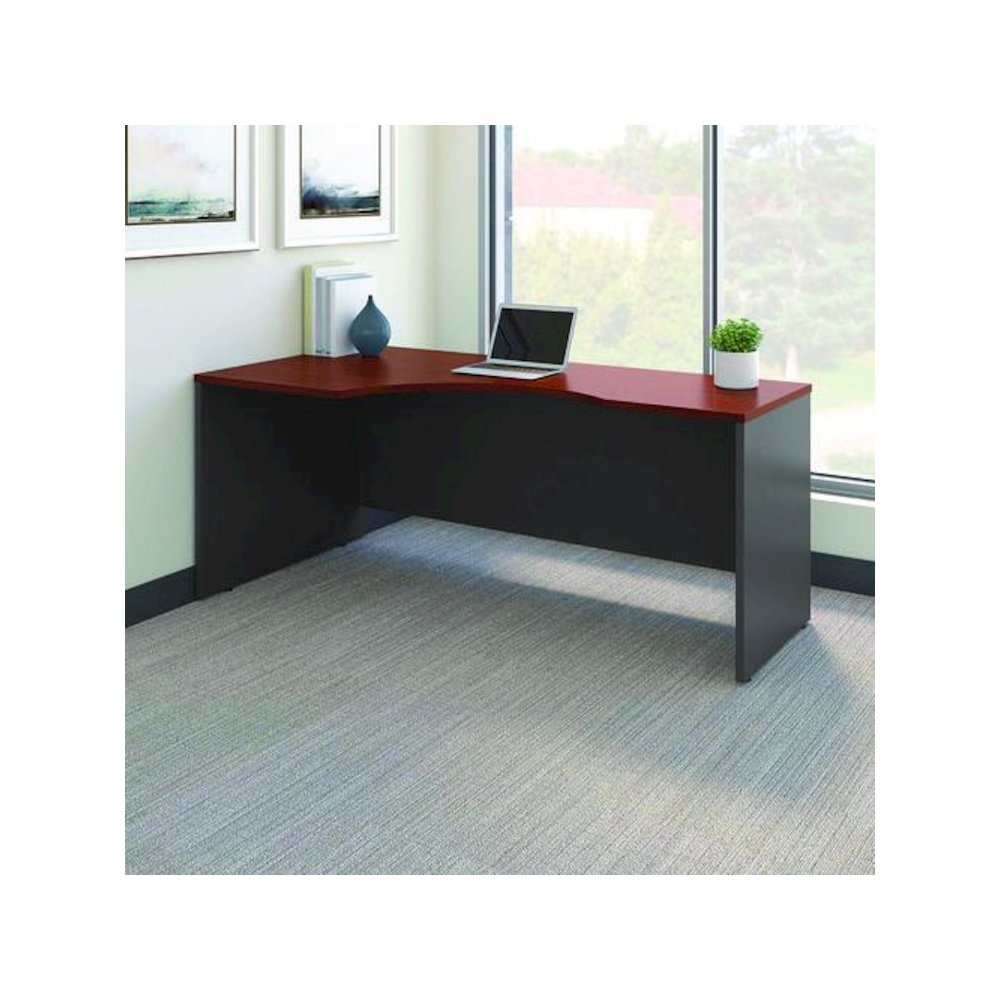 Series C Collection Left Corner Desk Module, 71.13" x 35.5" x 29.88", Hansen Cherry/Graphite Gray. Picture 3