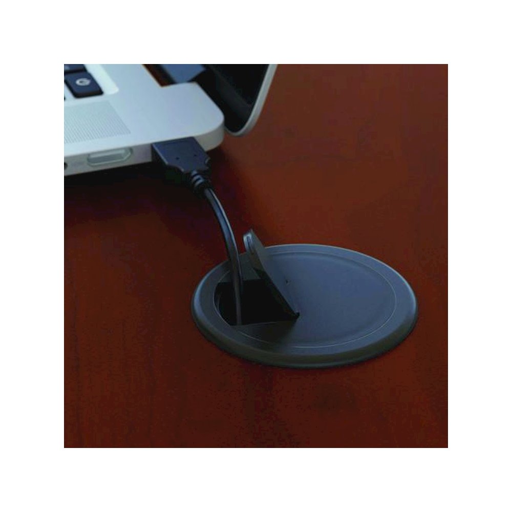 Series C Collection Left Corner Desk Module, 71.13" x 35.5" x 29.88", Hansen Cherry/Graphite Gray. Picture 4