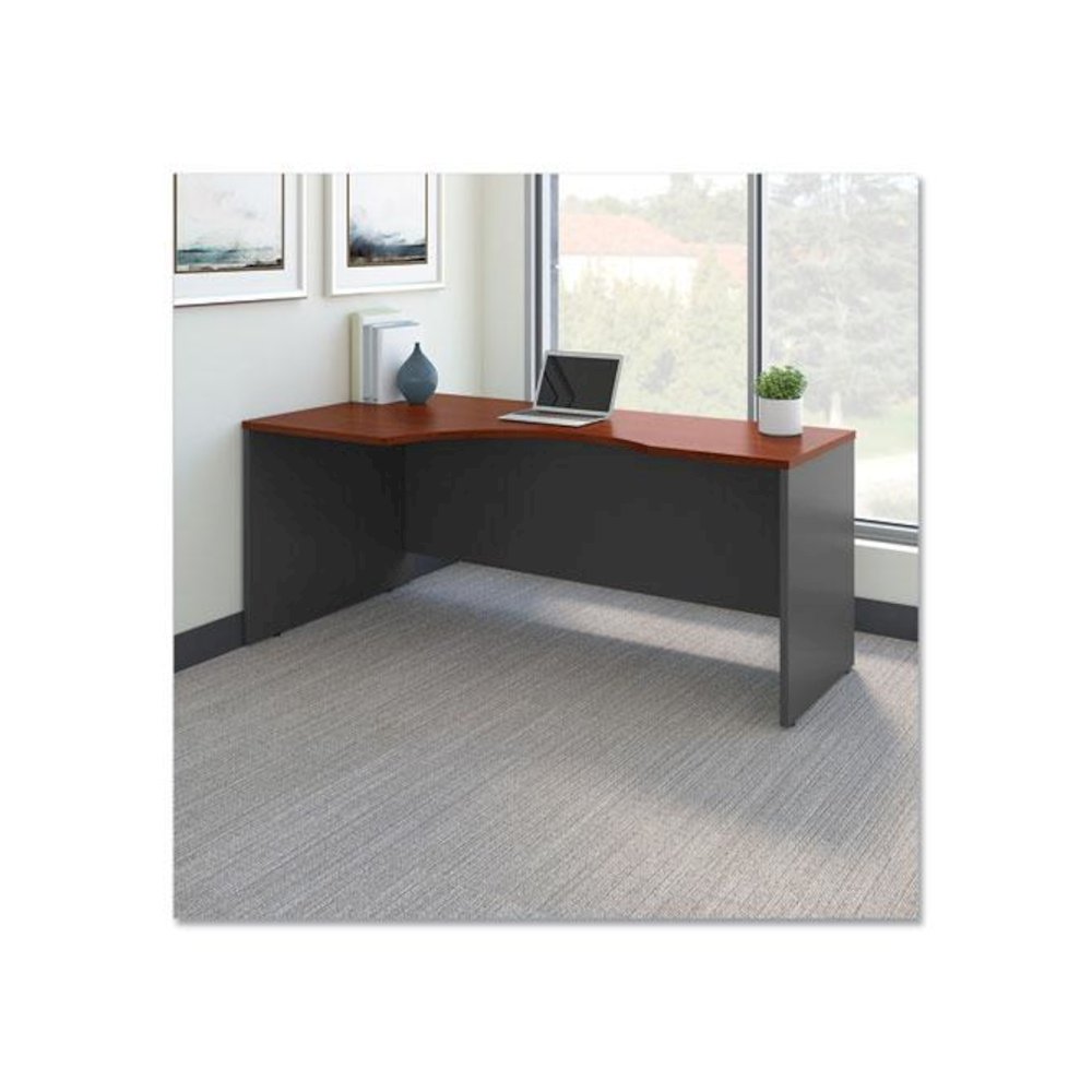 Series C Collection Left Corner Desk Module, 71.13" x 35.5" x 29.88", Hansen Cherry/Graphite Gray. Picture 2