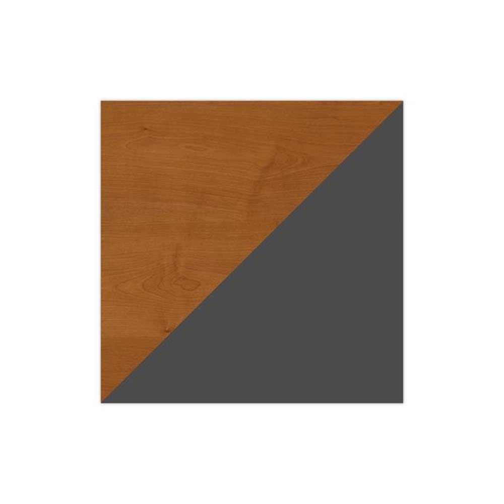 Series C Collection Bow Front Desk, 71.13" x 36.13" x 29.88", Natural Cherry/Graphite Gray. Picture 6