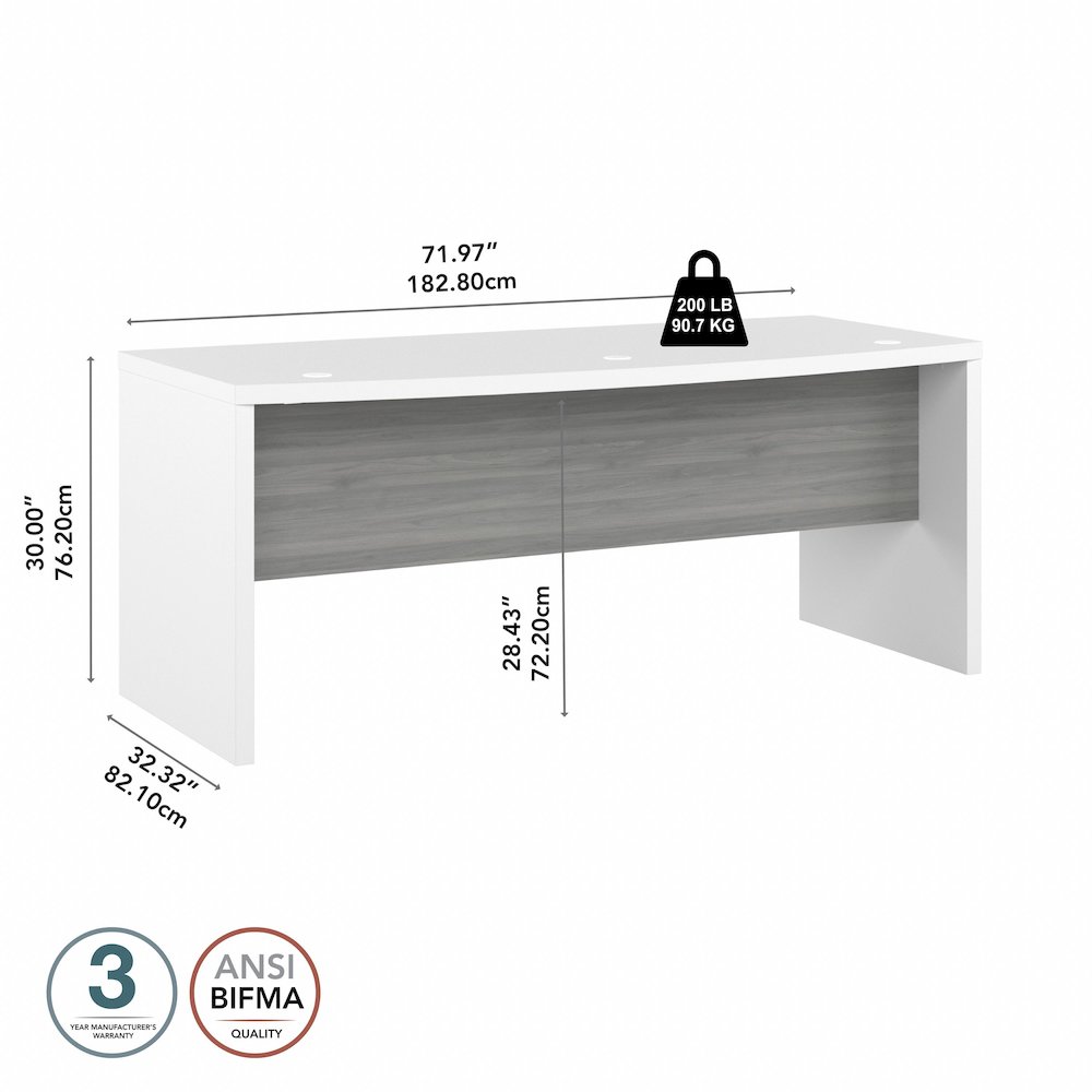 Echo 72W Bow Front Desk. Picture 7