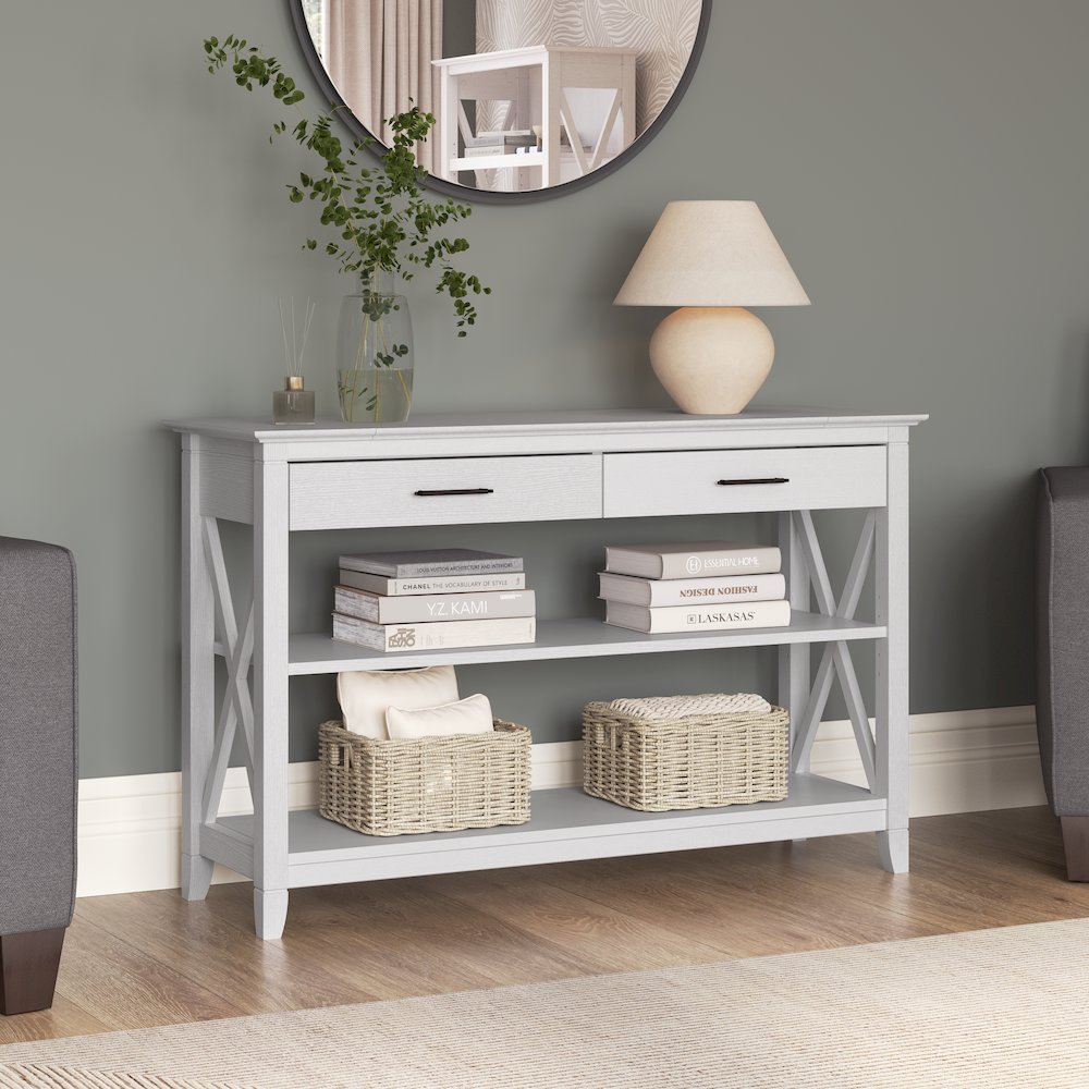 Key West Console Table with Drawers and Shelves. Picture 2