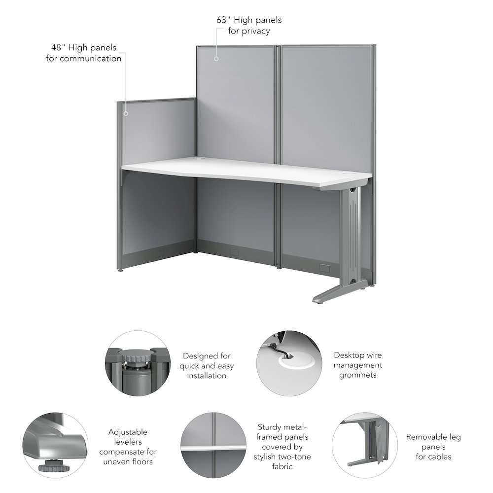 Office in an Hour 65W x 33D Straight Cubicle Desk. Picture 9