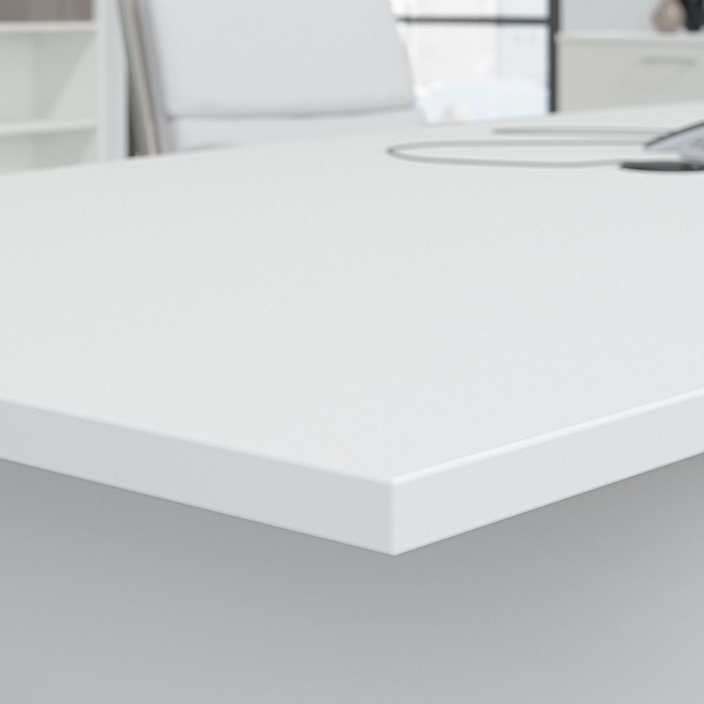 96W x 42D Boat Shaped Conference Table with Metal Base. Picture 4